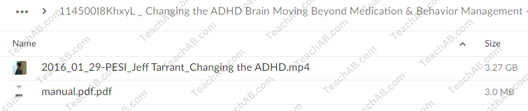 Changing the ADHD Brain: Moving Beyond Medication & Behavior Management By Jeff Tarrant - PESI Free Download