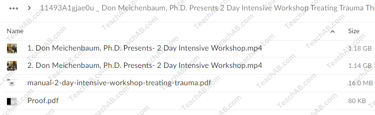 Don Meichenbaum, Ph.D. Presents: 2 Day Intensive Workshop: Treating Trauma Through the Integration of CBT and Constructive Narrative Therapy Free Download